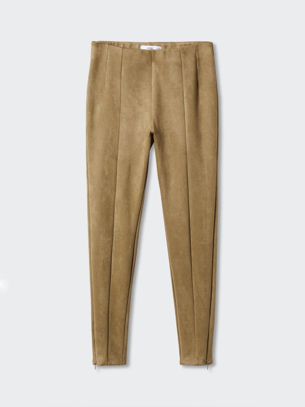 MANGO Brown Faux Suede Leggings